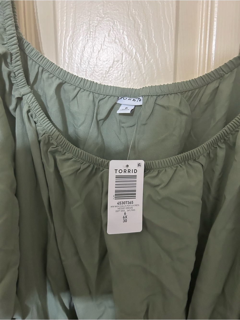 torrid Sage Green Midi Dress with Elastic Waist - Picture 9 of 9